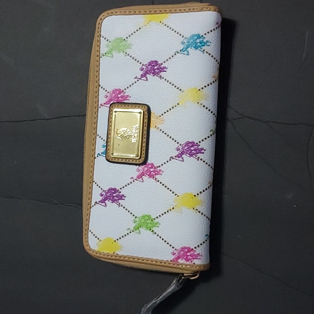 USPA Polo Clutch/Wallet Rainbow Multicolor,8in.Lx4in.H.